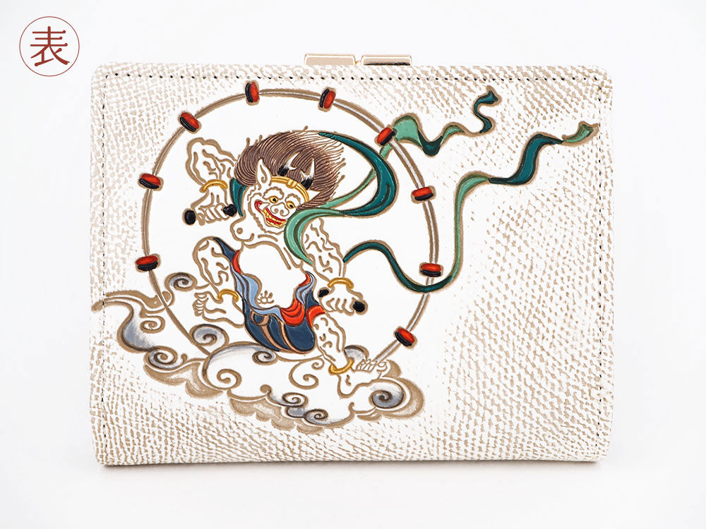 FUJIN RAIJIN - Gods of Wind and Thunder GAMASATSU Square Billfold with Clasp