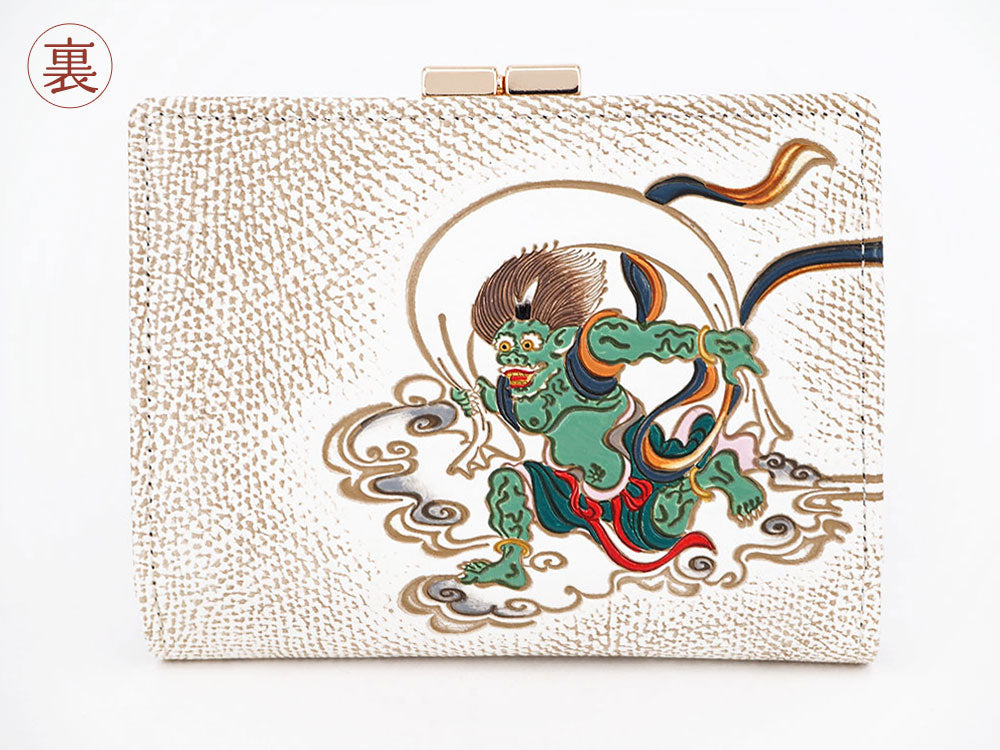 FUJIN RAIJIN - Gods of Wind and Thunder GAMASATSU Square Billfold with Clasp