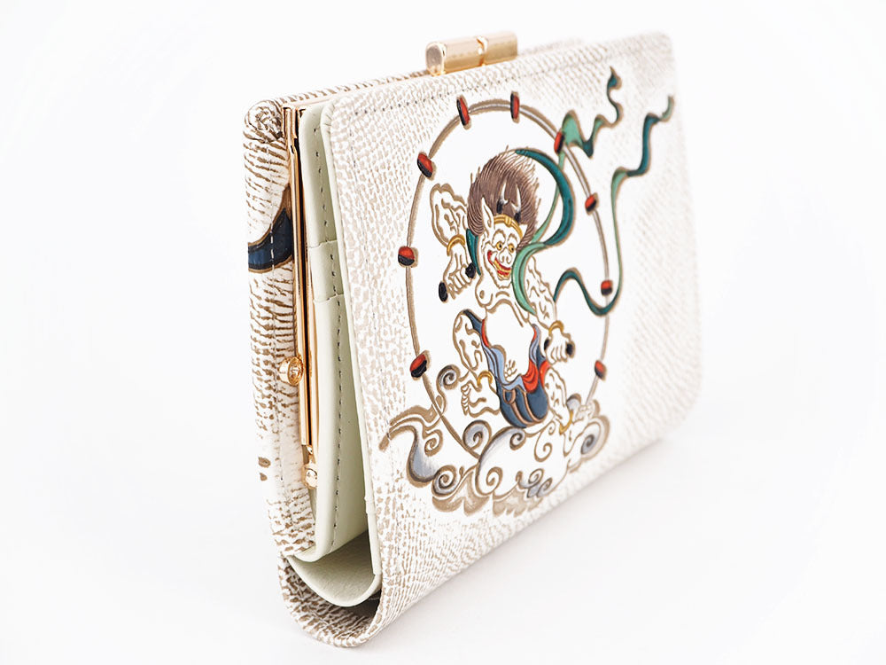 FUJIN RAIJIN - Gods of Wind and Thunder GAMASATSU Square Billfold with Clasp