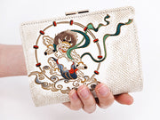 FUJIN RAIJIN - Gods of Wind and Thunder GAMASATSU Square Billfold with Clasp