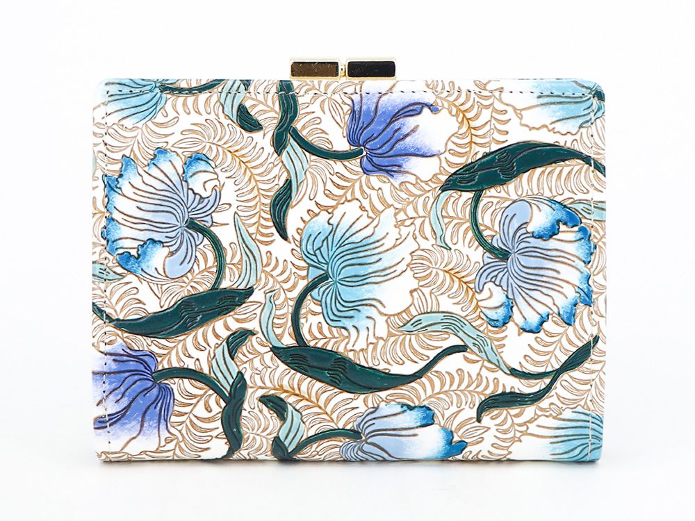 North Garden (Turquoise) GAMASATSU Square Billfold with Clasp