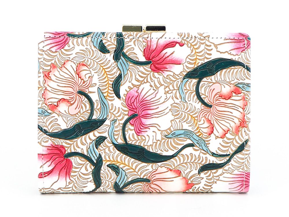 North Garden (Coral) GAMASATSU Square Billfold with Clasp