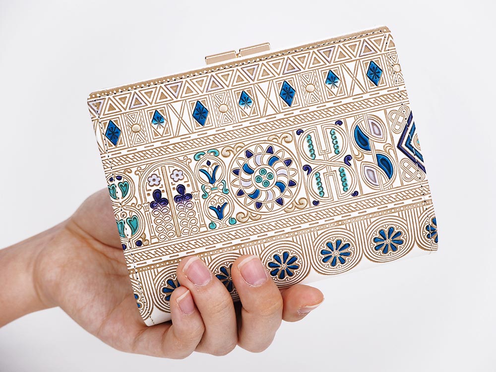 Apollo (Blue) GAMASATSU Square Billfold with Clasp