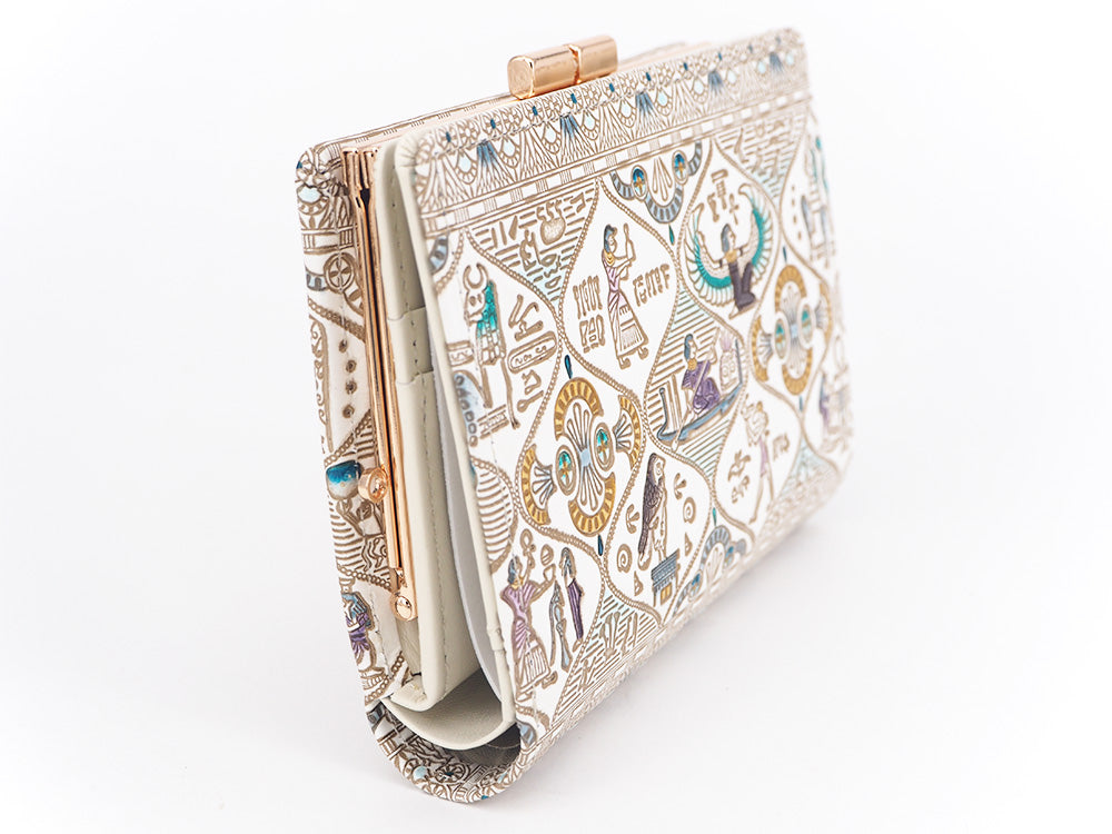 Egyptian Design (#1) GAMASATSU Square Billfold with Clasp
