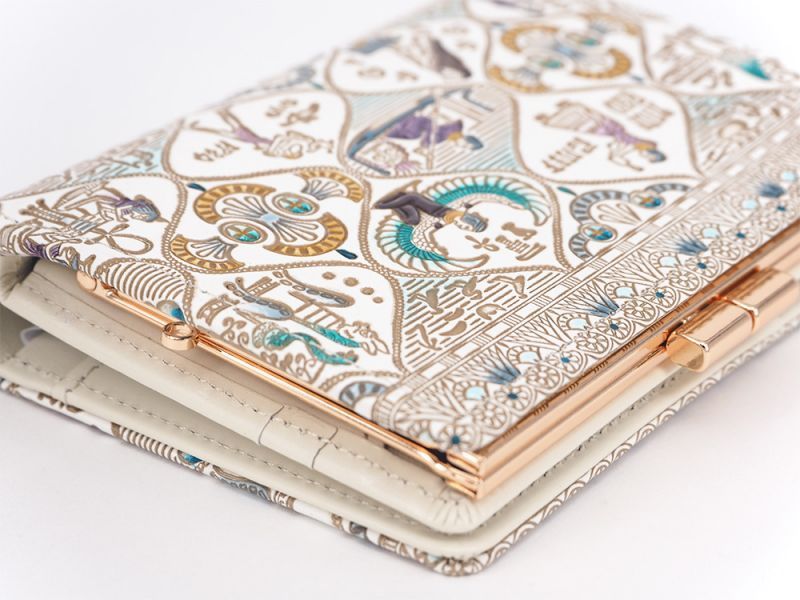 Egyptian Design (#1) GAMASATSU Square Billfold with Clasp