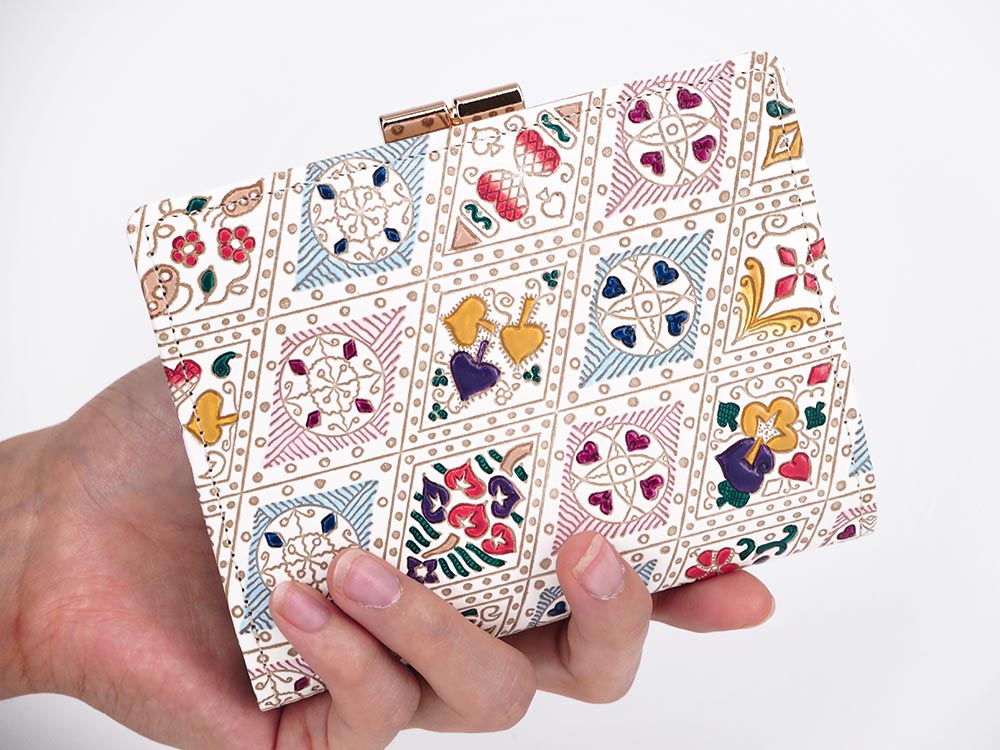 Playing Cards (Alice in Wonderland) GAMASATSU Square Billfold with Clasp