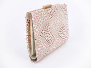 CHIRIMEN Fabric (Pink) GAMASATSU Square Billfold with Clasp