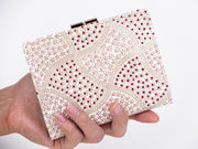 CHIRIMEN Fabric (Pink) GAMASATSU Square Billfold with Clasp