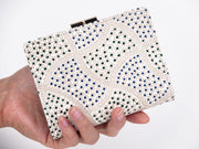 CHIRIMEN Fabric (Green) GAMASATSU Square Billfold with Clasp