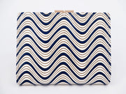 YOKONAMI Waves (Navy) GAMASATSU Square Billfold with Clasp