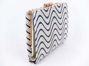 YOKONAMI Waves (Navy) GAMASATSU Square Billfold with Clasp