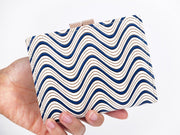 YOKONAMI Waves (Navy) GAMASATSU Square Billfold with Clasp