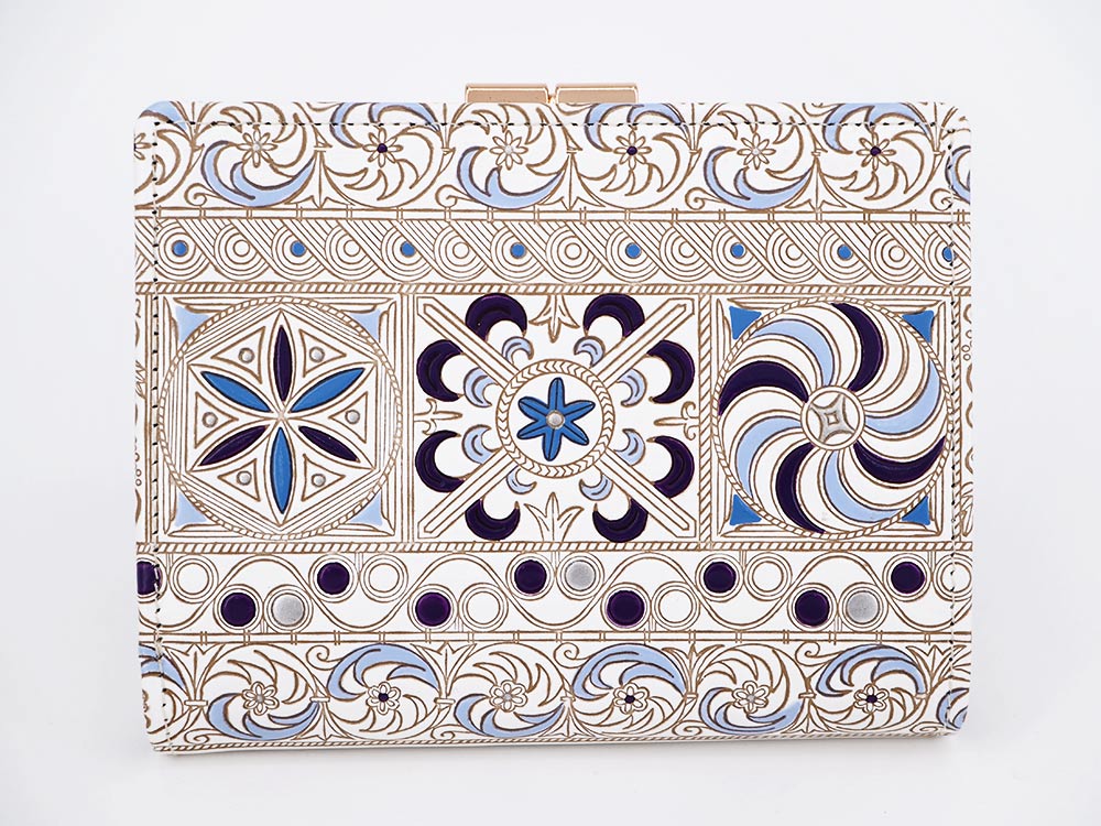 KINSHA - Persia Tiles (Purple) GAMASATSU Square Billfold with Clasp