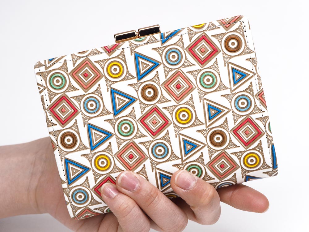 Circles, Triangles and Squares GAMASATSU Square Billfold with Clasp