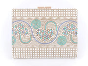Silver Hearts (Mint Green) GAMASATSU Square Billfold with Clasp