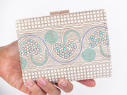 Silver Hearts (Mint Green) GAMASATSU Square Billfold with Clasp