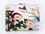Japanese Peonies GAMASATSU Square Billfold with Clasp