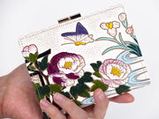 Japanese Peonies GAMASATSU Square Billfold with Clasp