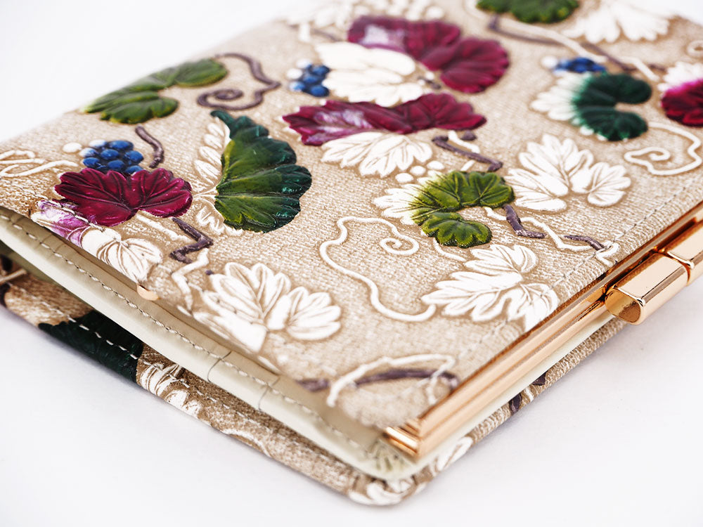 Wild Grapes GAMASATSU Square Billfold with Clasp