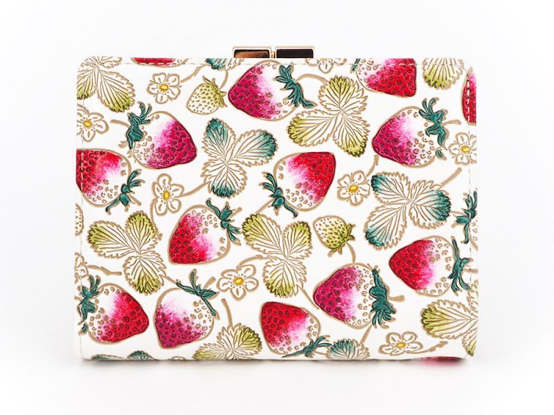 Strawberries GAMASATSU Square Billfold with Clasp