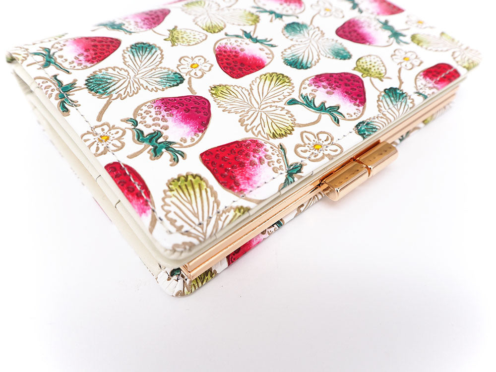 Strawberries GAMASATSU Square Billfold with Clasp