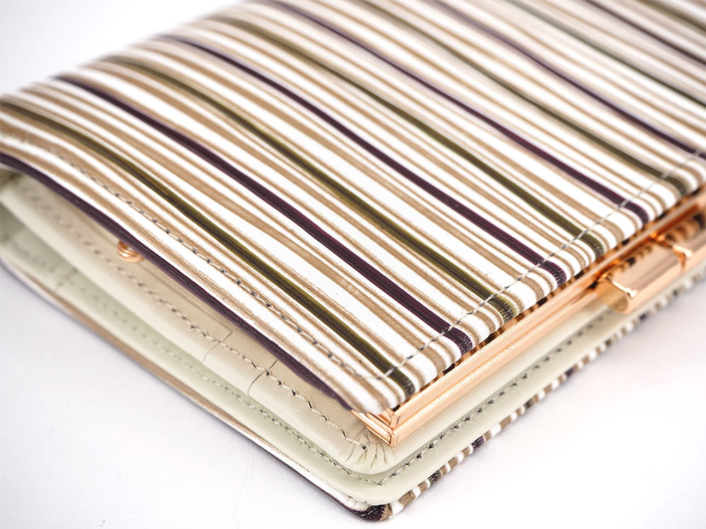 YATARAJIMA - Vertical Stripes GAMASATSU Square Billfold with Clasp