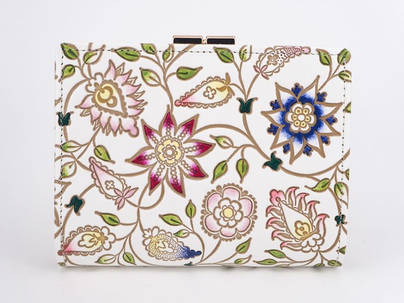 HANASARASA - Floral Chintz GAMASATSU Square Billfold with Clasp