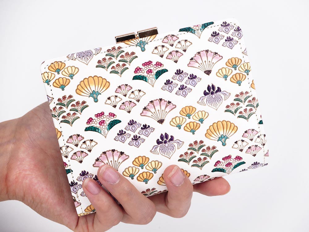 HANAOGI - Flower Fans GAMASATSU Square Billfold with Clasp
