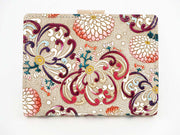 RANGIKU - Firework Chrysanthemums (Wine&Pink) GAMASATSU Square Billfold with Clasp