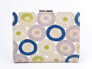 Umbrella Chrysanthemums (Shimmering Blue) GAMASATSU Square Billfold with Clasp