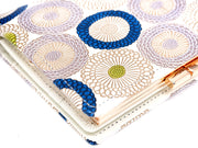 Umbrella Chrysanthemums (Shimmering Blue) GAMASATSU Square Billfold with Clasp
