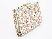 KINKARAKOBANA - Small Golden Flowers GAMASATSU Square Billfold with Clasp