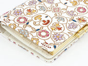 KINKARAKOBANA - Small Golden Flowers GAMASATSU Square Billfold with Clasp