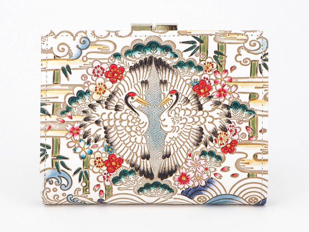 Facing Cranes GAMASATSU Square Billfold with Clasp
