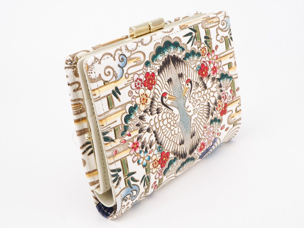 Facing Cranes GAMASATSU Square Billfold with Clasp