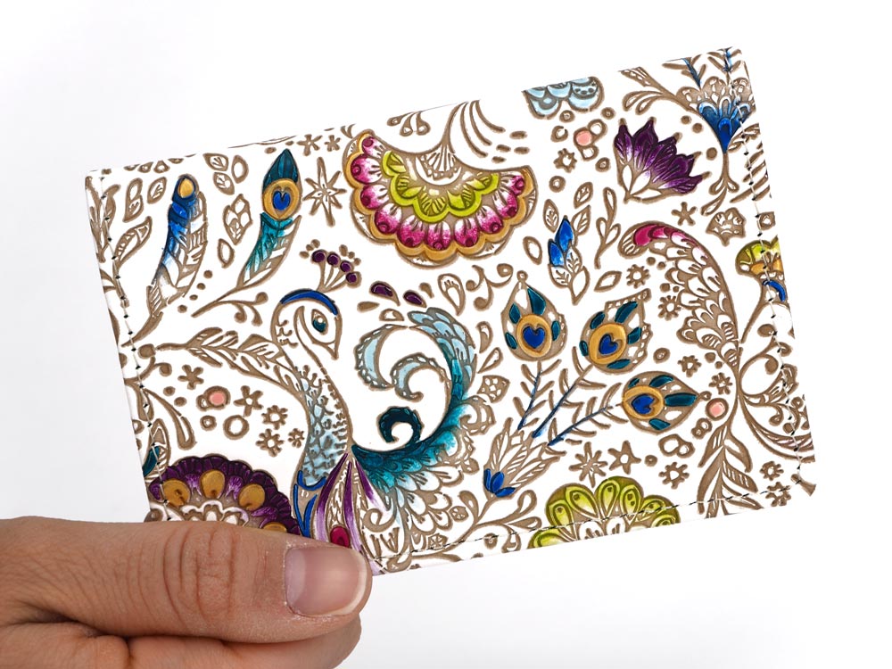 Peacock Business Card Case