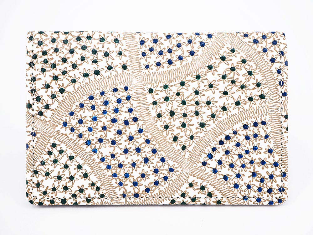 CHIRIMEN Fabric (Green) Business Card Case