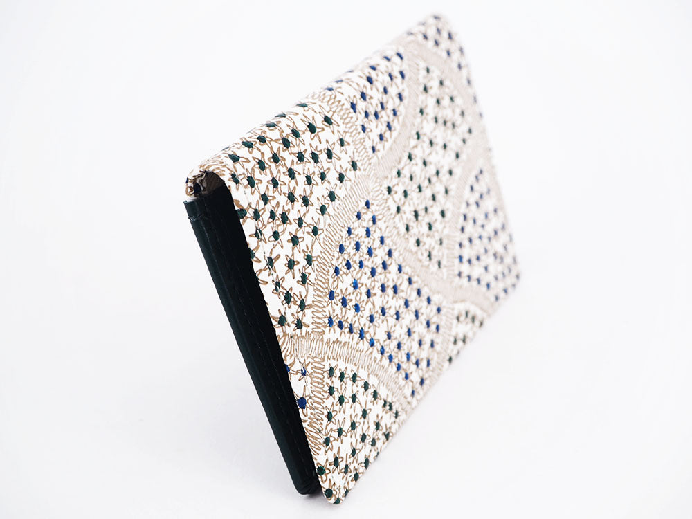 CHIRIMEN Fabric (Green) Business Card Case