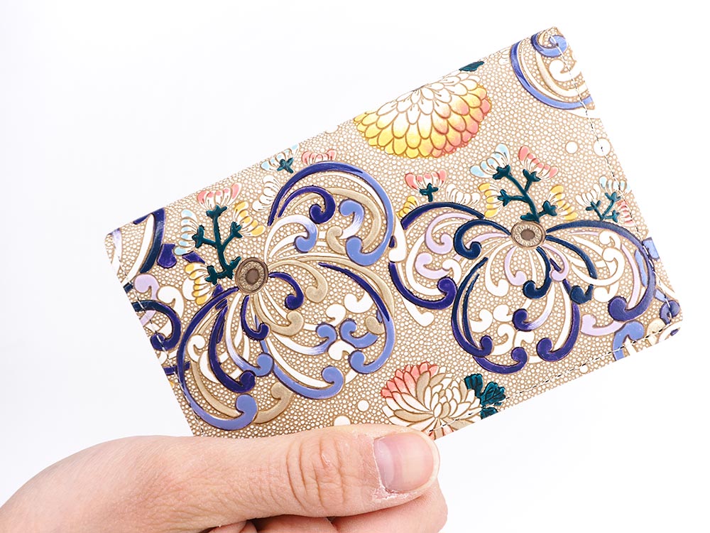 RANGIKU - Firework Chrysanthemums (Blue&Yellow) Business Card Case
