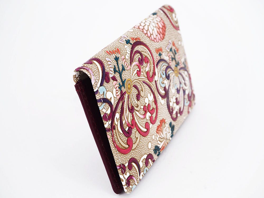 RANGIKU - Firework Chrysanthemums (Wine&Pink) Business Card Case
