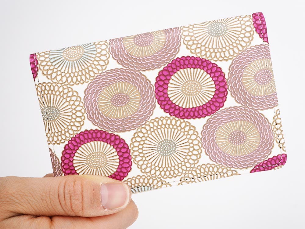 Umbrella Chrysanthemums (Peach Blossom) Business Card Case