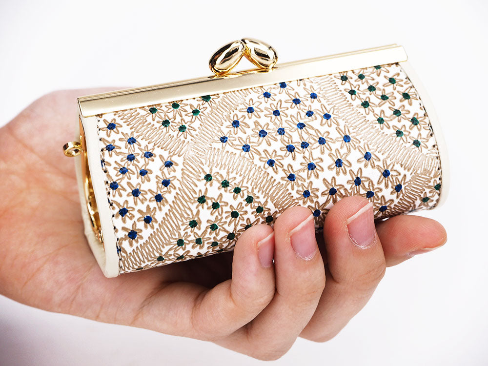 CHIRIMEN Fabric (Green) Lipstick Case