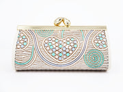 Silver Hearts (Mint Green) Lipstick Case