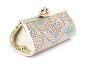 Silver Hearts (Mint Green) Lipstick Case