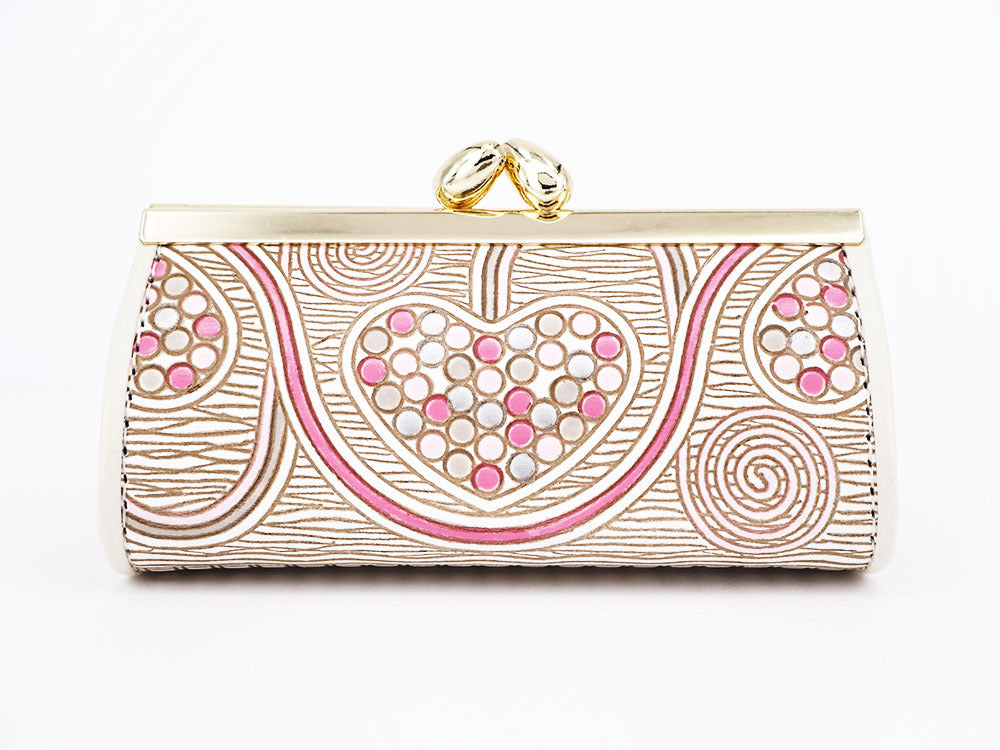 Silver Hearts (Mocha Pink) Lipstick Case