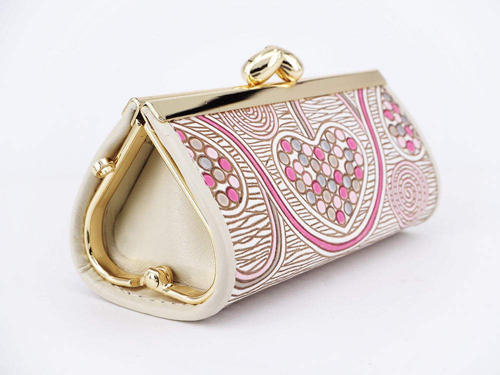 Silver Hearts (Mocha Pink) Lipstick Case