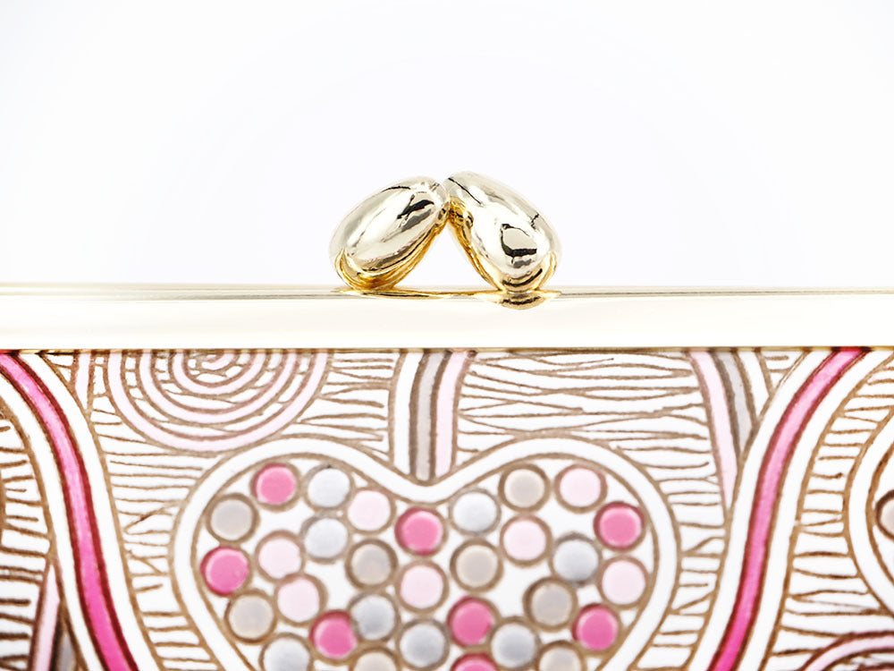 Silver Hearts (Mocha Pink) Lipstick Case
