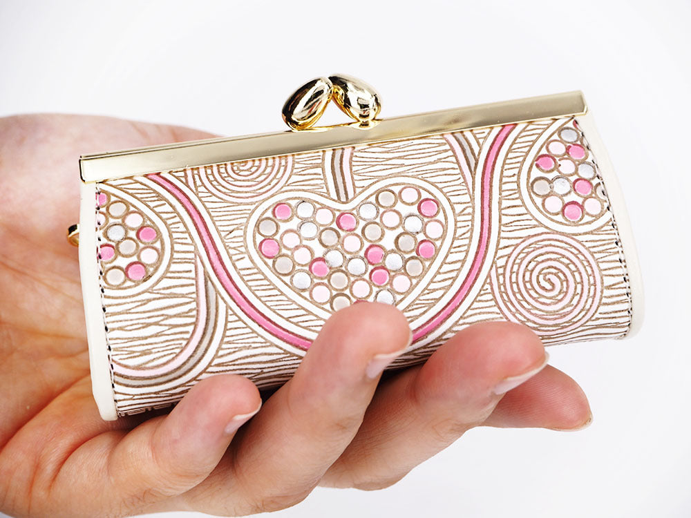 Silver Hearts (Mocha Pink) Lipstick Case