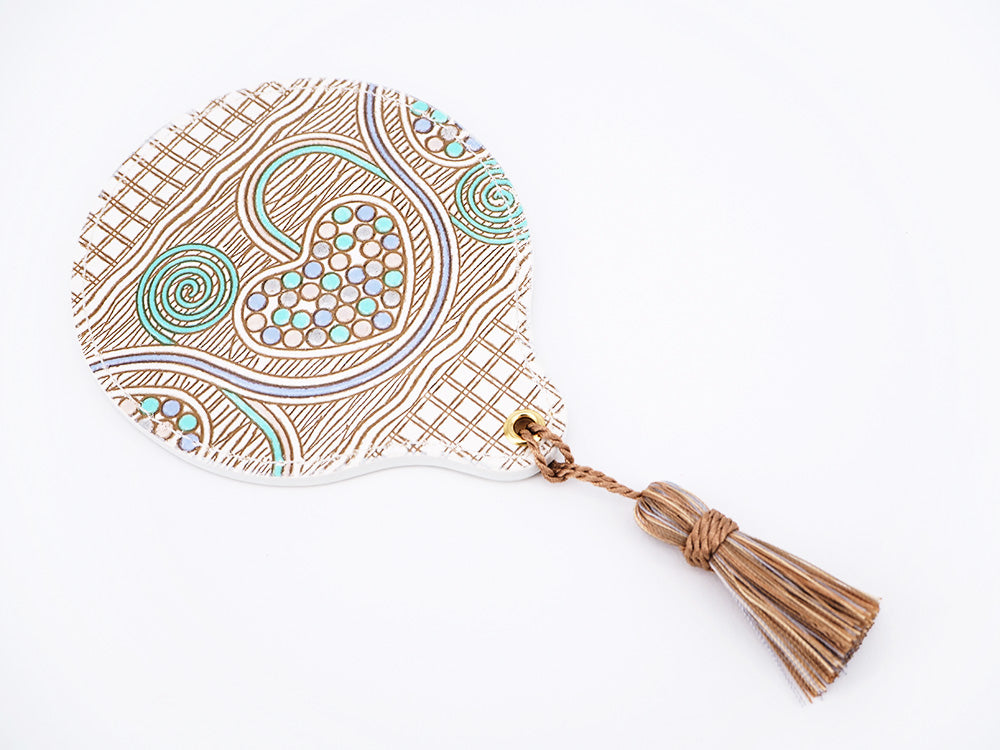 Silver Hearts (Mint Green) Hand Mirror