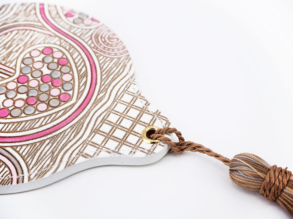 Silver Hearts (Mocha Pink) Hand Mirror